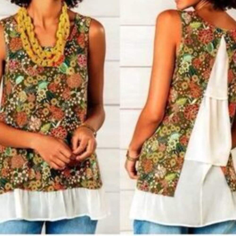 Matilda Jane Floral Peplum Top Size Large - Picture 2 of 8